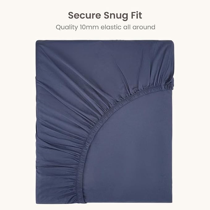 Bioweaves 100% Organic Cotton 1 Full Size Fitted Sheet Only | 300 Thread Count Sateen Weave GOTS Certified with Deep Pocket - Mineral