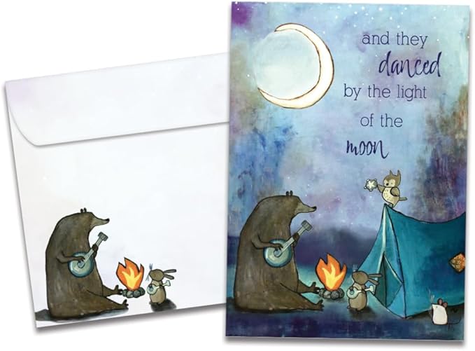 Tree-Free Greetings - Winter Solstice Greeting Card - Artful Designs - 1 Card + Matching Envelope - Made in USA - 100% Recycled Paper - 5"x7" - And They Danced (GO65372)