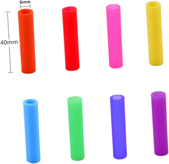Unomor 8-Piece Reusable Stainless Steel Drinking Straws Set 304 Food-Grade Steel with Silicone Tips for Smoothies Bubble Tea Includes Straight and Curved Straws with Cleaning Brush