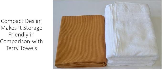 Waffle Bath Towel Pack of 2, 30.5x58 INCHES, 100% Organic Cotton, GOTS Certified (Apple Cinnamon) Super ABSORBANT & Quick Dry, NO SOFTENERS, Environment Friendly