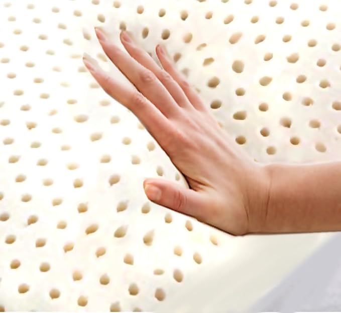 ORGANIC TEXTILES 100% Talalay Latex Bed Pillow with GOTS Certified Organic Cotton Cover (King Size - Soft) - Pack of 2