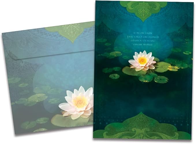 Tree-Free Greetings Single Card with Matching Envelope, Eco Friendly, Made in USA, 100% Recycled Paper, 5"x7", Bouquet Of Light Friendship (GO54393)