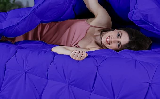 Hypoallergenic 1000-TC Pinch Pleated Down Alternative Comforter Twin XL Size 68 x 92 Inches 1pc Comforter & 2 pcs Pillow Covers, 700 GSM & All Side Corner Tabs 100% Egyptian Cotton