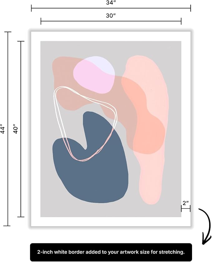 Monem Art Abstract Organic Shapes Print - Minimal Scandinavian Line Art Poster - Wall Decor for Living Room, Bedroom or Office - 30x40 ROLLED CANVAS Wall Art by Mareike Bohmer