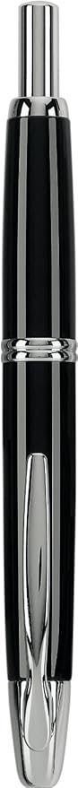 PILOT Vanishing Point Collection Refillable & Retractable Fountain Pen, Black Barrel with Rhodium Accents, Blue Ink, Extra Fine Nib (60341)