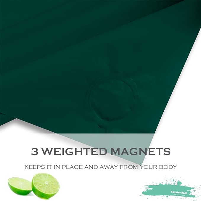 Dark Green Plastic Shower Curtain Or Liner, 72x72 Inch Lightweight Plastic Bathroom Shower Showroom Inner Curtain with Rustproof Metal Grommet Holes and Weighted Magnets