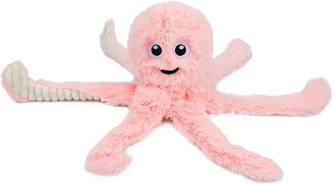 Best Pet Supplies Interactive Squeaky Dog Chew Toy, Ideal Dog Toys for Chewers, Small, Medium & Large Dogs, and Fetch Lovers - Octomutant (Pink), Large