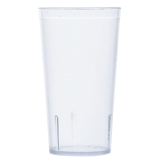 G.E.T. Unbreakable Stackable Restaurant Plastic Tumbler/Cup (Set of 12) 16 Ounce Clear | for Restaurants and Home, Dishwasher Safe, BPA Free