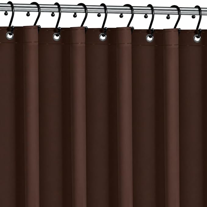 No Smell Shower Curtain Liner 72x72 Chocolate - PEVA Plastic Shower Curtain for Bathroom, PVC-Free Waterproof Brown Shower Liner with Metal Grommets and Magnet-Weighted Bottom Hem - Washable Liner