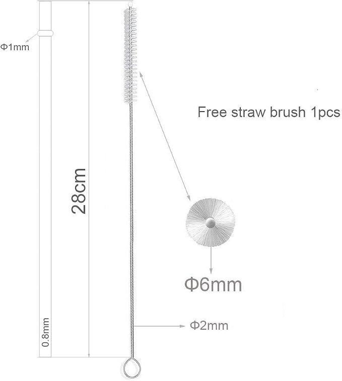 Dakoufish BPA-Free 12 Piece 9 Inch Reusable Clear Plastic Glitter Sparkle Drinking Straw Plus one Cleaning Brush (Blue,9inch)