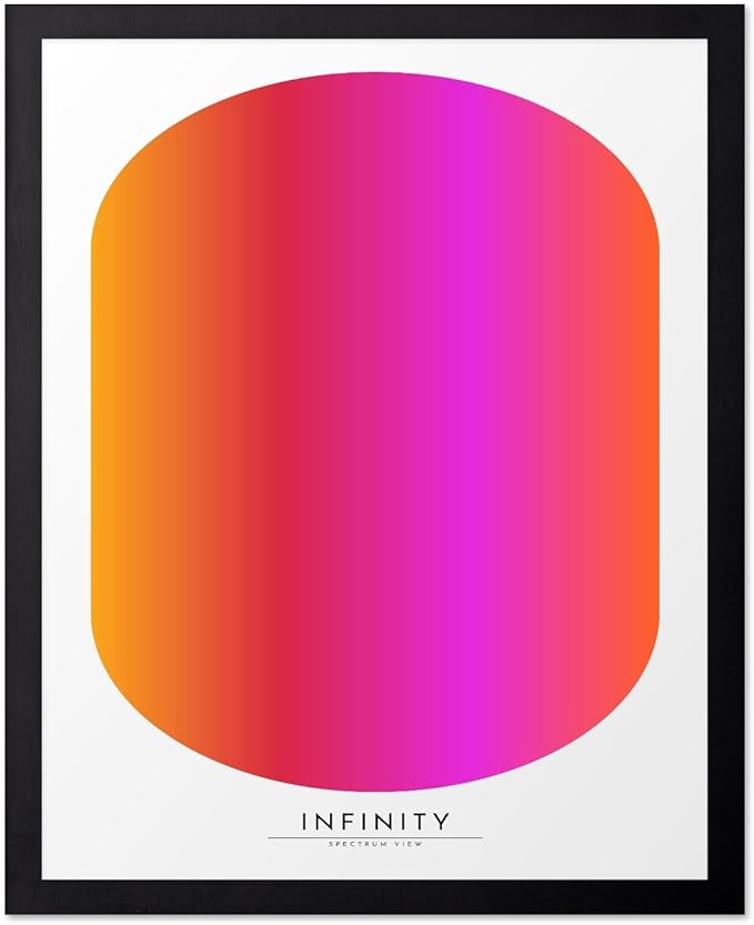 Monem Art Infinity Spectrum Gradient Print - Modern Geometric Abstract Poster - Wall Decor for Living Room, Bedroom or Office - 16x20 Black Framed Wall Art by Rs Lab Studio