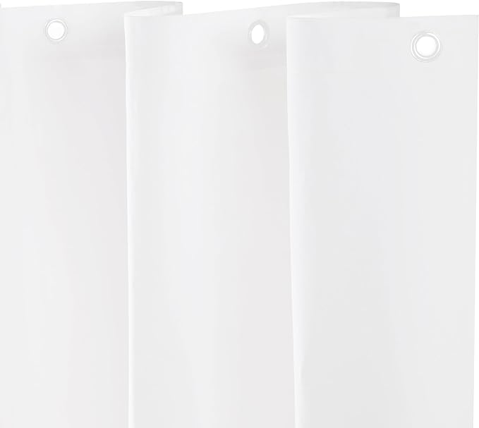Kenney KN61430V1PK2 Lightweight 3 Gauge Waterproof PEVA Shower Curtain Liner with Durable Eyelet Hang Holes and Weighted Magnetic Hem for Bathroom, 70" W x 72" H, White, 2-Pack