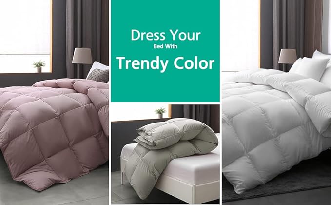 9.8 NEWTON Eco Friendly Oversized King Comforter 120x132 Down Alternative for All Season,Purple Quilted Duvet Insert with All Side Corner Tabs Microfiber Silicon Mix 700+ Fill Power Comforter
