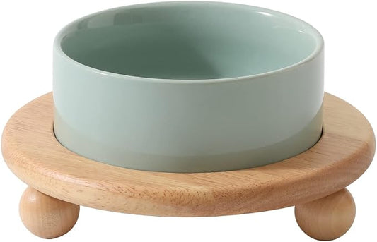 Havniva Raised Cat Bowls Water Bowl 5.1” Elevated Ceramic Cat Food and Water Bowl Whisker Friendly Pet Food Bowls for Indoor Cats, Wide Cat Water Dish Prevent Whisker Fatigue Non Slip Cat Feeder