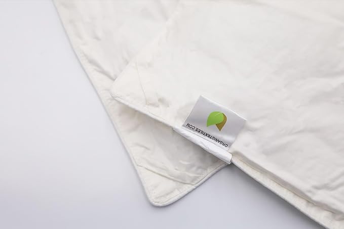 ORGANIC TEXTILES White Down Alternative Bed Comforter with Organic Cotton Cover (King Size, Heavy Fill), Skin Sensitive, All-Seasons Use, Machine Washable, Eco-Friendly Alternative