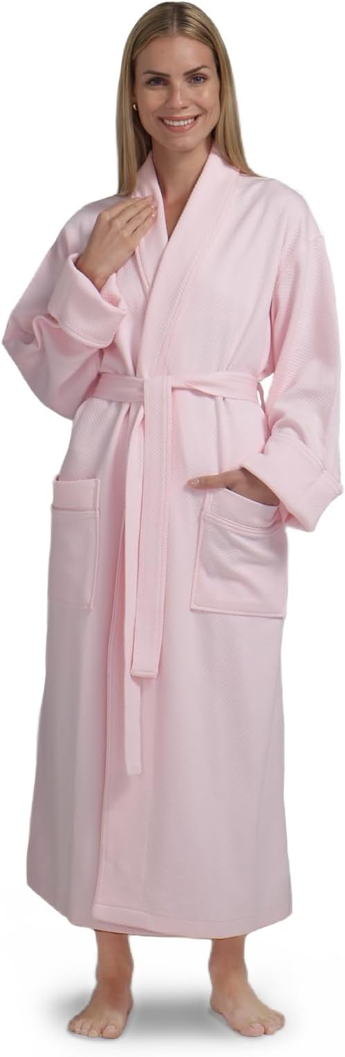 Boca Terry Women's Soft Waffle Knit Robe, Long Spa, Resort & Hotel Bathrobe, Luxury Bath Robe