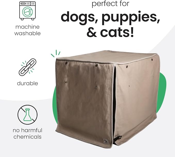 Molly Mutt Wild Horses Dog Crate Cover, 100% Cotton Canvas Cover with 2 Roll-Up Panels, Ideal for Dog or Cat Crate, Durable, Washable, and Free of Harmful Chemicals, 42" x 28" x 31"