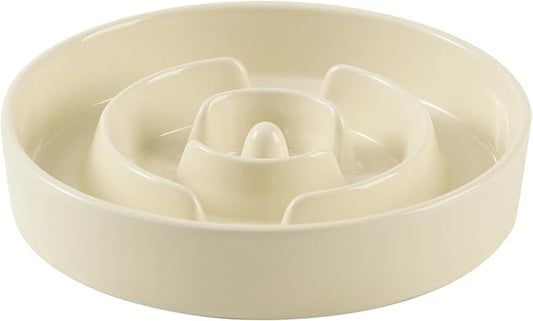 Havniva Ceramic Slow Feeder Dog Bowls, 1.2 Cups Dog Bowl Slow Feeding for Small and Medium Breed, 7.3inch Puzzle Dog Food Bowl Slow Feeder Non-Slip Anti-Gulping and Anti-Choking Reduces Bloating