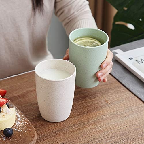 Eco-friendly Unbreakable Reusable Drinking Cup for Adult(12 OZ), Wheat Straw Glasses Healthy Tumbler Set 5-Multicolor, Dishwasher Safe