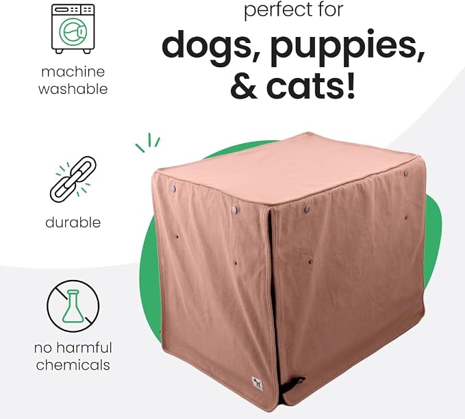 Molly Mutt Kyoto Dog Crate Cover, GOTS-Certified 100% Organic Cotton Canvas Cover for Dog or Puppy Kennel and Cage, Washable, Free of Harmful Chemicals, Huge, Fits 36"x23"x25" Crate