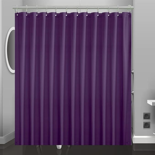 Purple Plastic Shower Curtain Or Liner, 72x72 Inch Lightweight Purple Cuctus Plastic Bathroom Shower Showroom Inner Curtain with Rustproof Metal Grommet Holes and Weighted Magnets