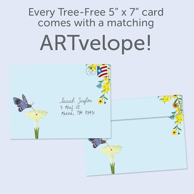 Tree-Free Greetings - Birthday Card - Artful Designs - 1 Card + Matching Envelope - Made in USA - 100% Recycled Paper - 5 x 7 - Light Love Spirit (GO65242)