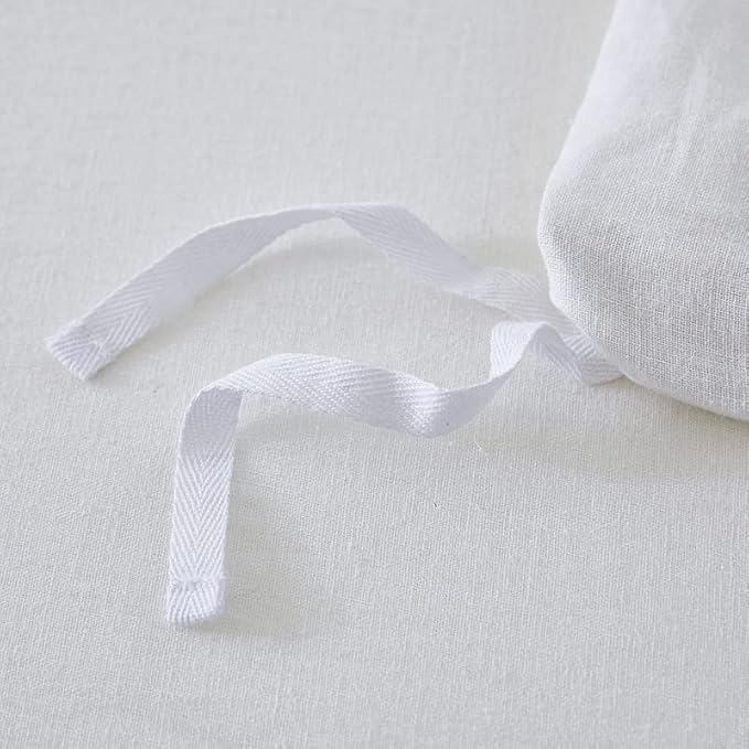 EVERLY 100% Pure Linen Duvet Cover Set Twin Size 68X90Inch 2pcs (1 Duvet Cover,1Pillowcases) Soft and Breathable for All Season with Coconut Button Closure, Suitable for Hot Sleepers-White-Twin