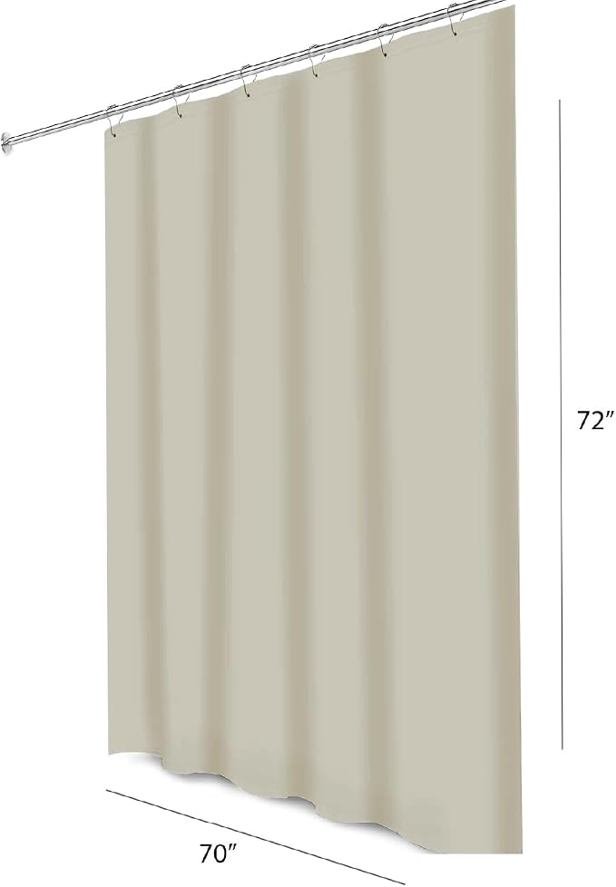 Home Expressions Brooklyn Bath & Co. Premium PEVA Shower Curtain Liner – Beige, 70 x 72 Inch, Waterproof Heavy Duty Shower Liner with Rustproof Grommets & 3 Magnets (Beige)