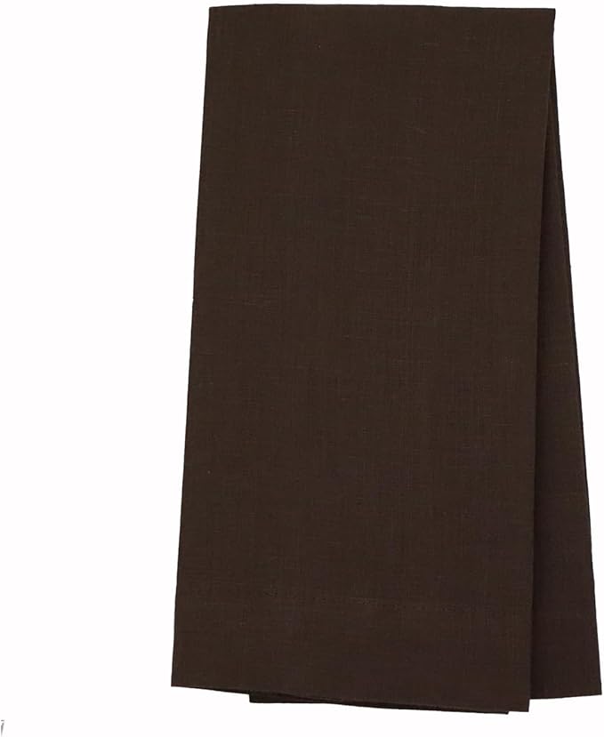 Huddleson Chocolate Brown Linen Napkin 20x20 (Set of Four) Luxury Italian Linen Napkin Sewn in US