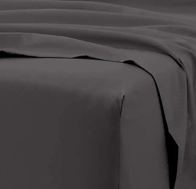 Femini Fashion 100% Organic Cotton Bed Sheets 800-Thread-Count, 16-Inch Deep-Pocket, Luxury Breathable Crisp 4-Piece Bed Sheet Set (1 Flat Sheet, 1 Fitted Sheet, 2 Pillowcases) - Queen-XL, Dark Grey