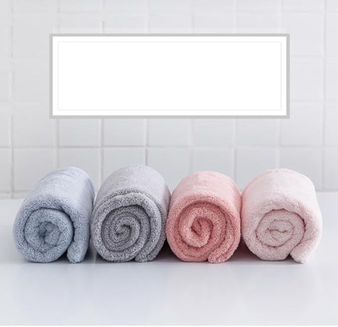 Baluue Microfiber Hair Towel Wrap for Women, Super Absorbent Coral Velvet Turban for Quick Drying Wet Hair, Soft Anti Frizz Drying Towel with Button, Large