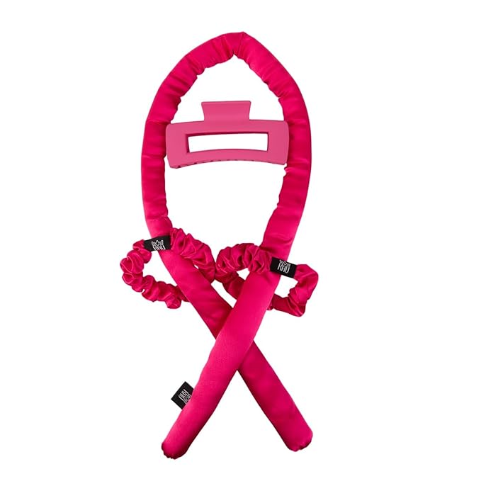 Heatless Hair Curler, Satin Hair Rollers for Heat less Curls Overnight, Premium Satin for No Heat Curls, Overnight Heatless Curling Rod to Sleep In, Silky Curlers with Clip and Scrunchies