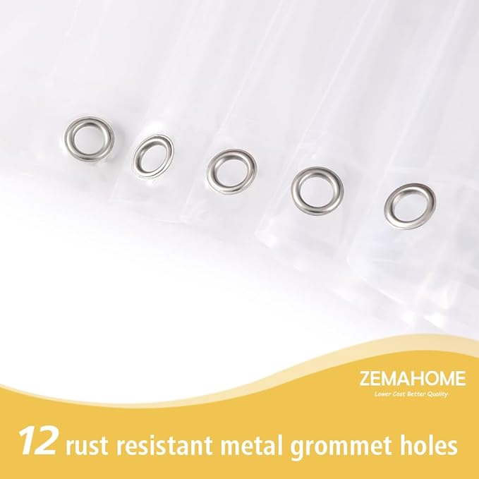 ZEMAHOME Holographic Thin 3D EVA Shower Curtain Liner Glitter Star, 72x72 Premium Light Weight Clear Plastic Bathroom Shower Curtain with Rustproof Metal Grommets for Shower Stall, Bathtubs(No Hooks)