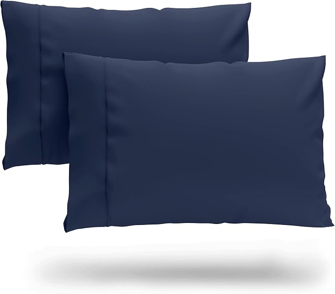 Cosy House Collection Premium Rayon Derived from Bamboo Pillowcases | Ultra Soft, Cooling & Breathable Bedding - Set of 2 (Standard/Queen, Navy Blue)