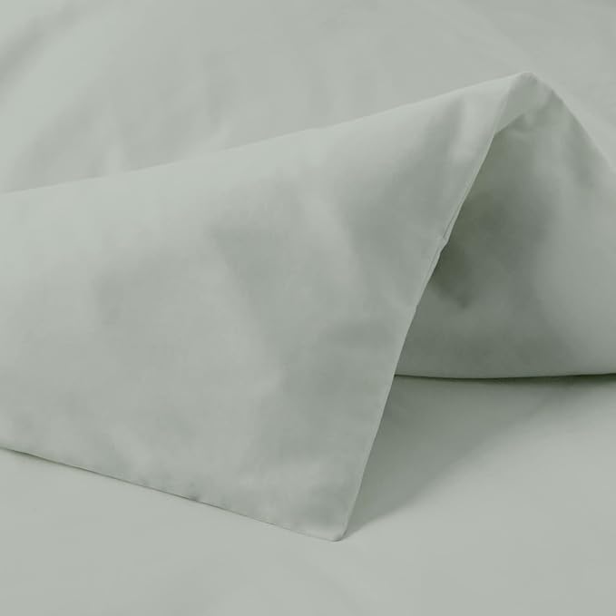 Amazon Aware 100% Organic Cotton 300 Thread Count Duvet Cover Set - Sage Green, Full/Queen