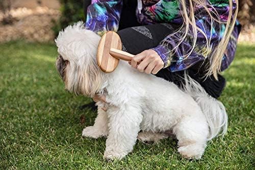 Natural Bamboo Deshedding Slicker Brush - for Matted Short and Long Haired Dogs Cats Gentle Easy Grooming