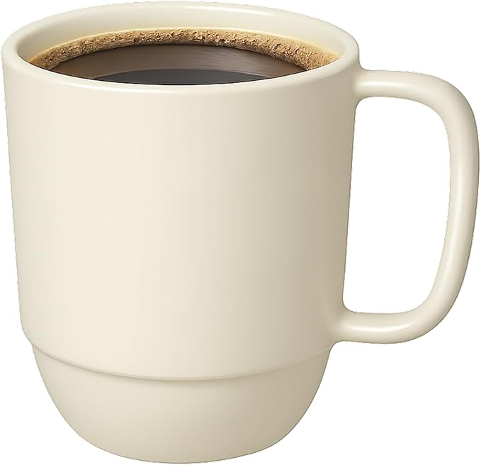JapanBargain 3090, Japanese Plastic Mug Unbreakable Camping Coffee Mug Kid's Milk Juice Mug Travel Tea Water Mug 12 ounce BPA Free Non-Toxic Microwavable Dishwasher Safe Made in Japan, White, 1 Pack