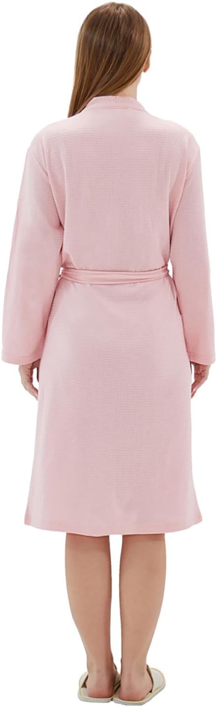 Women's Robes Luxury cotton Lightweight Summer Long Plus Size BathRobes for Women Soft Kimono Spa Knit Waffle Robes