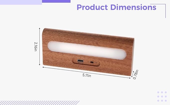 Sapele Solar Rechargeable Wall Lamp, Metal-Adhering Sensor Night Light, USB Charging, Warm White Led, No Wiring, 3.5 Oz for Cabinet Hallway Indoor Outdoor