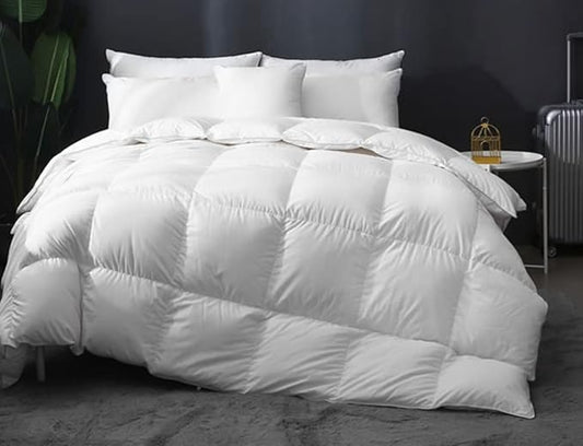9.8 NEWTON Eco Friendly Oversized King Comforter 120x132 Down Alternative for All Season,White Quilted Duvet Insert with All Side Corner Tabs Microfiber Silicon Mix 700+ Fill Power Comforter