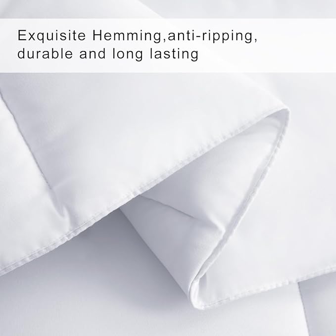 COHOME King Size Cooling Comforter, All-Season Quilted Down Alternative Duvet Insert, Luxury Hotel Breathable GentleSoft Comforter with Anti-Clump Tech & 8 Tab - Reversible - White 92 x 102 inches