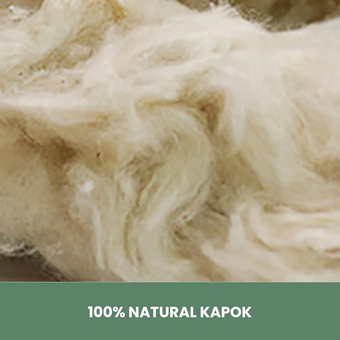 ORGANIC TEXTILES Natural Kapok Pillow with 100% Organic Cotton Cover, (Standard Size), GOTS Certified, Adjustable Loft, Cooling and Breathable, Back, Side, and Stomach Sleeper