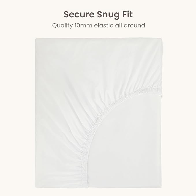 BIOWEAVES 100% Organic Cotton 1 California King Fitted Sheet Only | 300 Thread Count Sateen Weave GOTS Certified with Deep Pockets - White