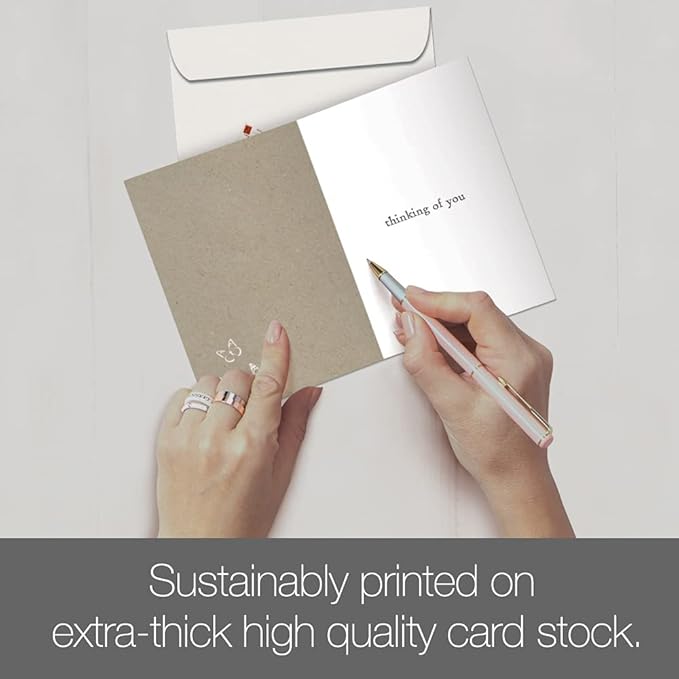 Tree-Free Greetings Single Card with Matching Envelope,Made in USA, 100% Recycled Paper, 5"x7", Sending Love Friendship (GO54384), Multi, 1-Pack