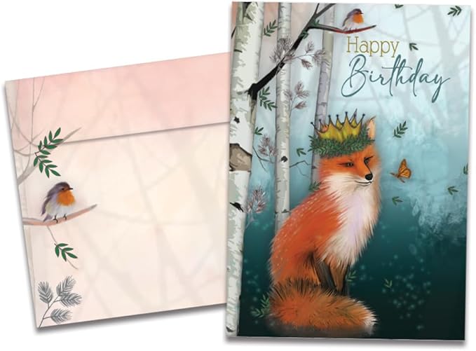 Tree-Free Greetings - Birthday Card - Artful Designs - 1 Card + Matching Envelope - Made in USA - 100% Recycled Paper - 5 x 7 - Like Royalty (GO65215)