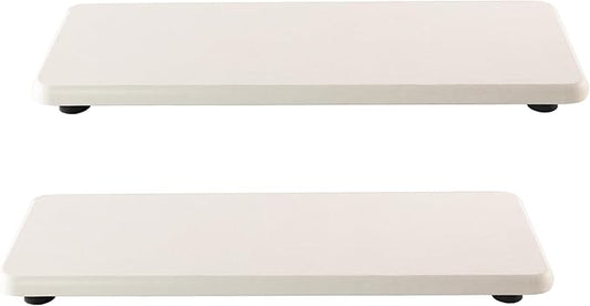 NiuYichee 2 Pcs Water Absorbing Stone Trays, Kitchen/Bathroom Sink Soap Dish, Diatomite Tray Used for Hand Soap & Cosmetic Bottles in The Modern Home, 3.15" W x 8.7" L, White