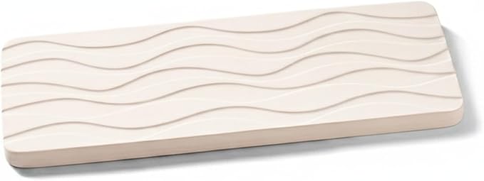 Diatomaceous Earth Soap Dish, Rectangular Stone Bar Soap Holder for Bathroom Sink & Shower, Absorbent Tray (8.7 x 3.5 Inch)