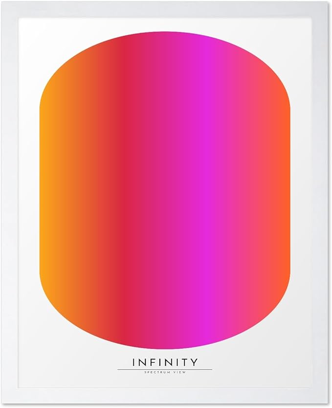 Monem Art Infinity Spectrum Gradient Print - Modern Geometric Abstract Poster - Wall Decor for Living Room, Bedroom or Office - 12x16 White Framed Wall Art by Rs Lab Studio