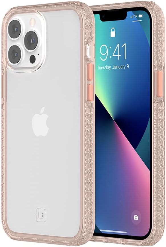 Incipio Grip Case for iPhone 13 Pro Max & iPhone 12 Pro Max – MagSafe Compatible Slim Protective Phone Case with 14ft Drop Protection, Anti-Slip, Scratch-Resistant Finish – Pink/Clear