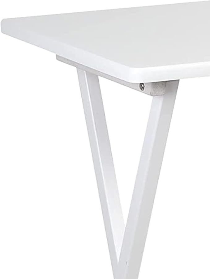 PJ Wood Conventional Solid and Sturdy Wood Construction Portable Folding TV Snack Tray Table Desk Serving Stand, White (10-Piece Set)